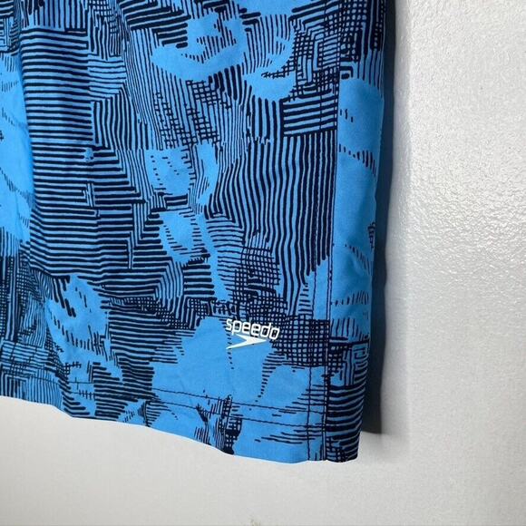 Speedo Blue Floral Drawstring Lined Beach Swim Trunks Shorts Size XXL Men's NEW - Picture 5 of 8
